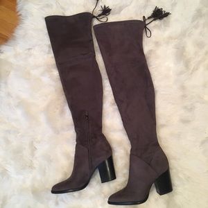 Marc Fisher Suede Thigh High Taupe Boots